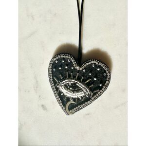Halloween heart with beaded eye bag charm